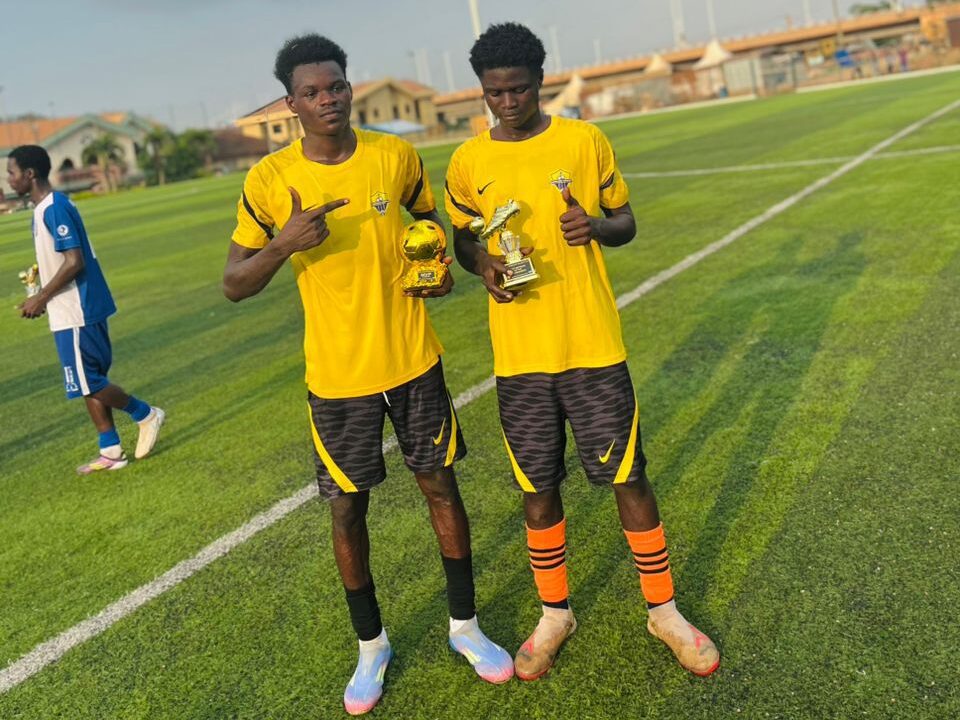 Humado Doe and Toufic Katada after receiving their awards at the ARG Tournament in Kumasi.